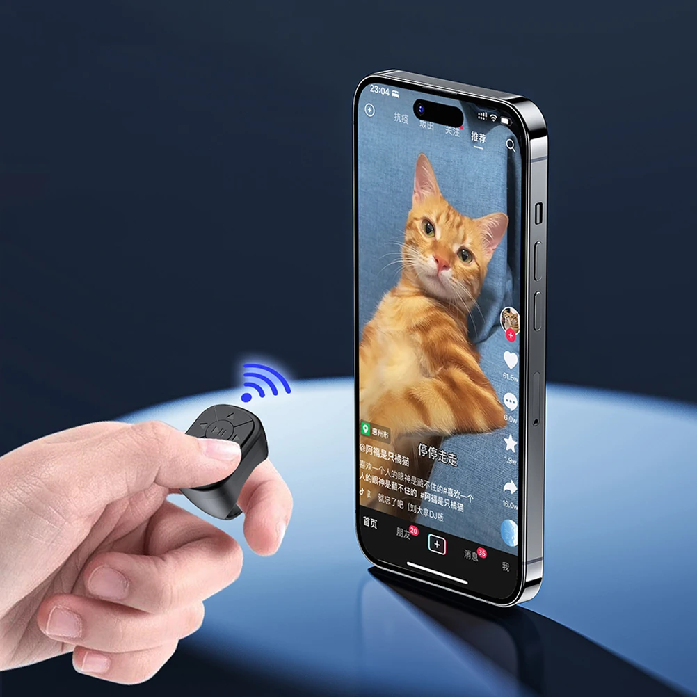 New Fingertip Remote Control Photo Taking Remote Bluetooth Page Turning Ring Roller Selfie Browse Video Read E-books
