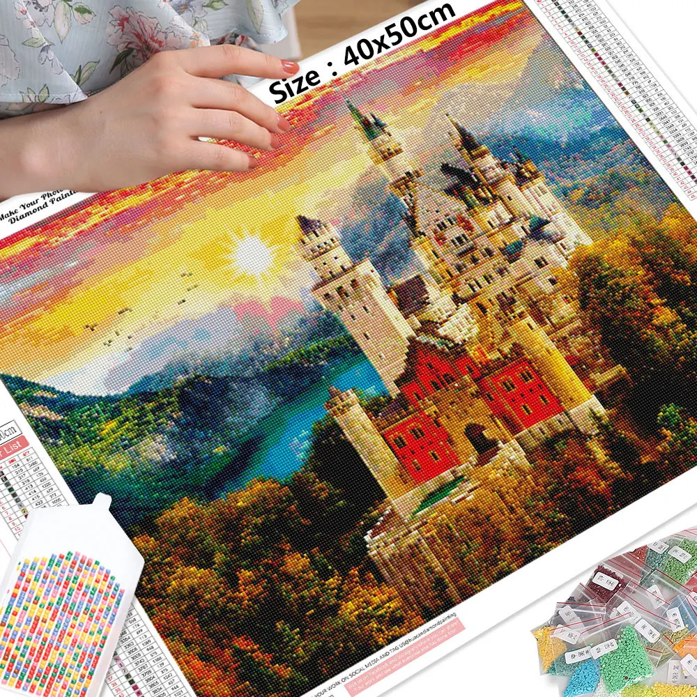 AB Dill Painting Diamond Paintings Castle Diamonds for Crafts Mosaic  Embroidery Full Accessories 5d Art Kit Fantasy Decorative - AliExpress