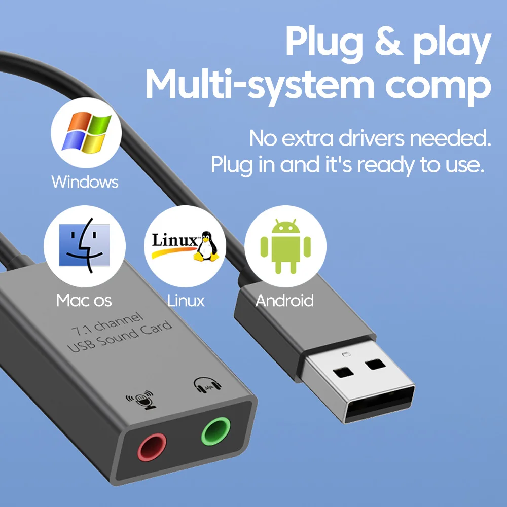 USB C Externe Soundkarte - Audio Adapter Auf 3,5mm Klinke Für Kopfhörer & Mikrofon