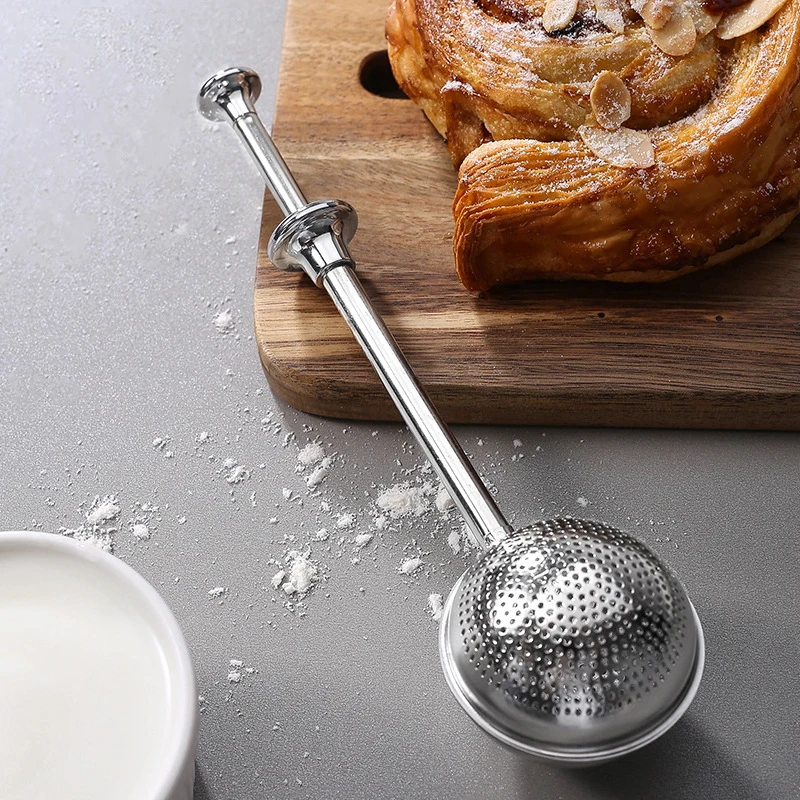 Stainless Steel Telescopic Tea Filter Flour or Powdered Sugar Shaker Duster Dusting Wands for Sugar Flour and Spices 