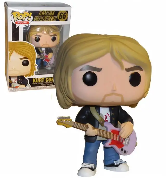 Funko Pop Singer Kurt 66 # Cobain Musicista Action Figure Toys Room Car Decoration Gifts For Kids