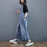 Slimming Denim Overalls Women's Spring  New Loose plus Size Faionable Wide Leg One-Piece Pants Anti-Aging Trendy - Image 4