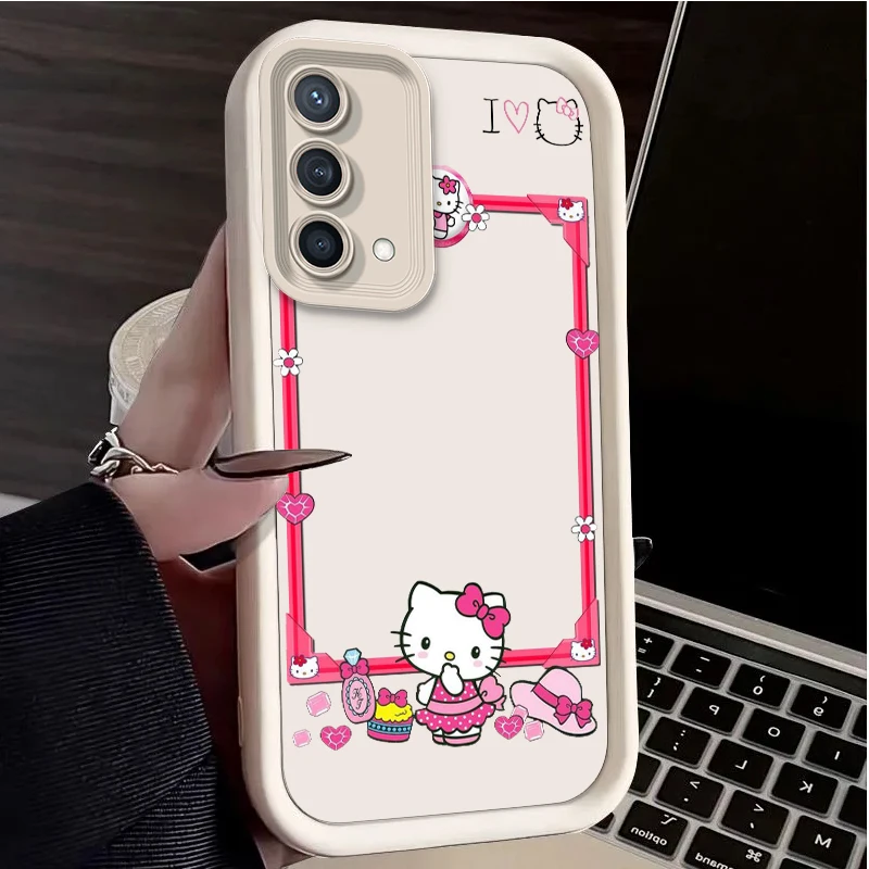 Box Cute Hello Kitty Per Reno X5 X3 10 8T 7Z 6 5 Pro Plus Pro 4G 5G Liquid Eye Ladder Phone Case