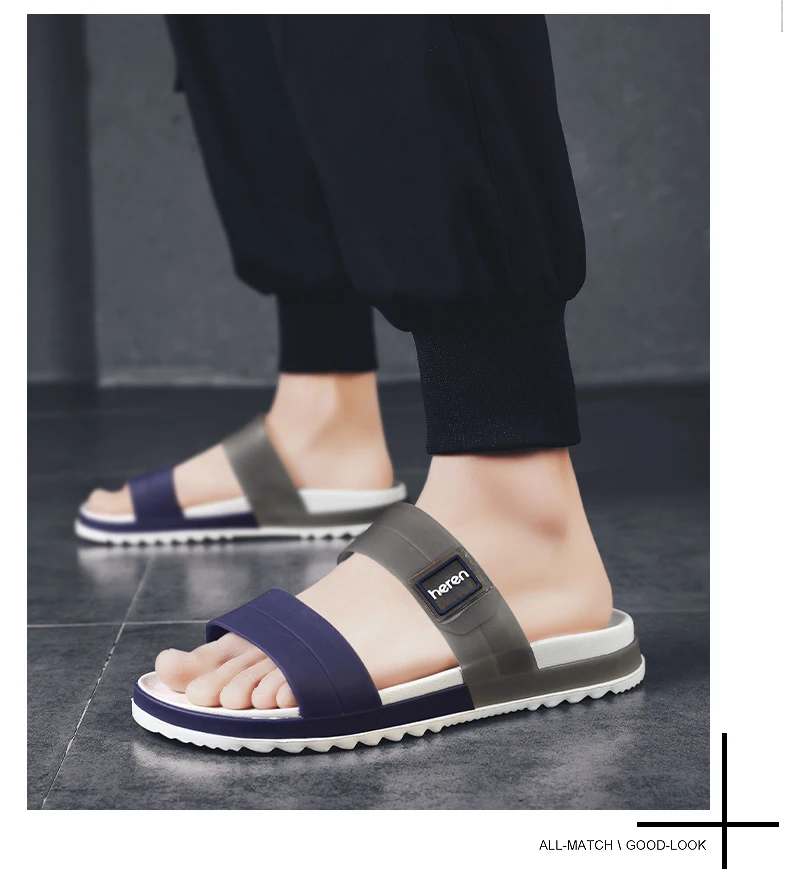Men Slippers New Casual Stripes Sandals 