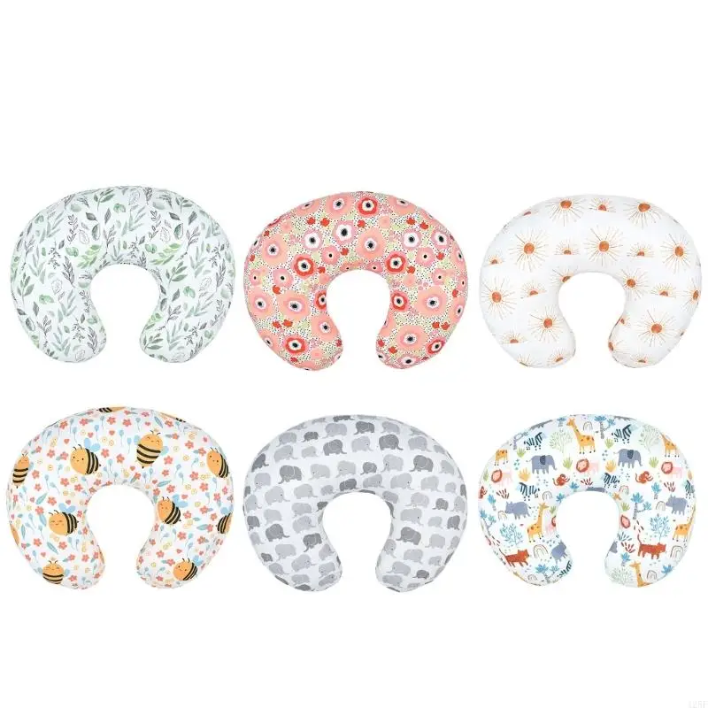 Removable Nursing Pillow Cover Ushape Print Nursing Pillow Case Breastfeeding Sleeve Newborns Bedding Accessory 425F