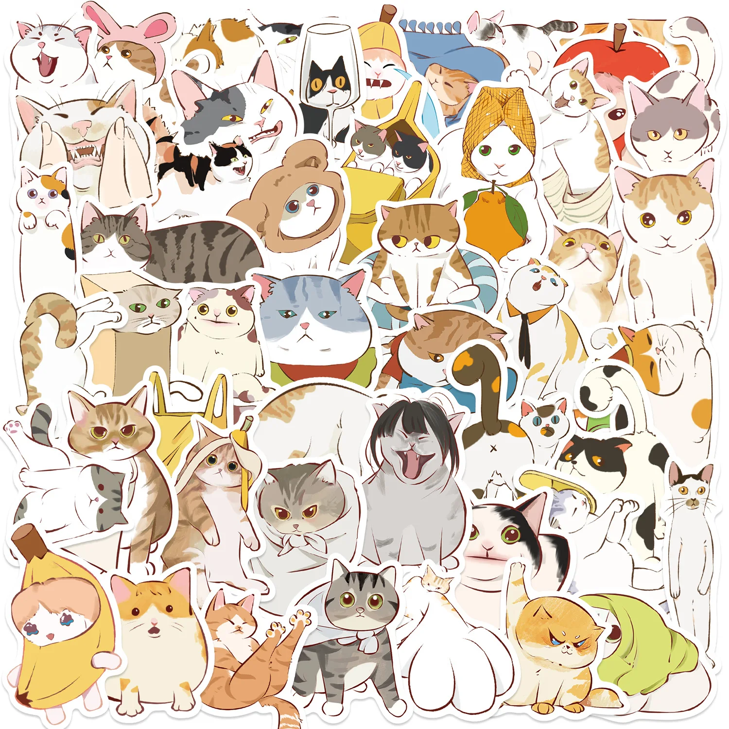 10/50 stücke Angry Cats Cartoon Graffiti Aufkleber Telefon Gitarre Laptop Notebook Koffer Wasser Tassen Wasserdichte Aufkleber Kinder Spielzeug