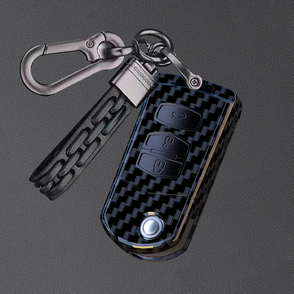 

ABS Carbon Fiber Car Key Case Cover For Mazda 2 3 5 6 8 CX7 CX-7 CX5 CX-5 CX9 CX-9 MX5 MX-5 M6 RX8 RX-8 2 3 4 Buttons Protector