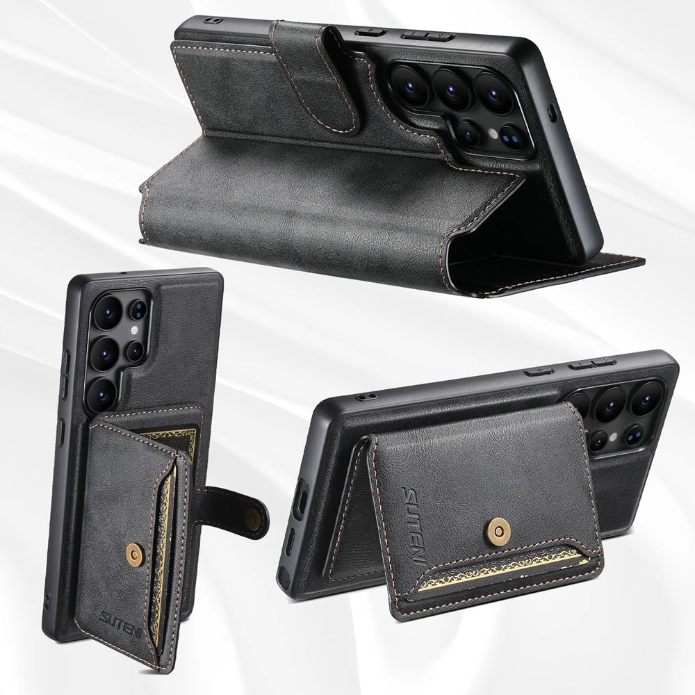 Premium 3-in-1 Flip Wallet Leather Phone Case with Card Holder and Magnetic Closure