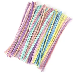 Plush Chenille Stems: 100 pcs DIY Craft Twisting Wires (Macron Mixed 7color)