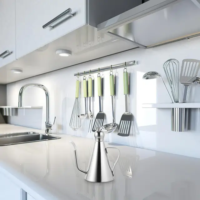 1/0.5/0.27L 304 สแตนเลสสตีลขวดน้ํามันทุกวันDispenserครัวคอนเทนเนอร์น้ําส้มสายชูพอดีเครื่องปรุงอาหารLeakproofซอส 3