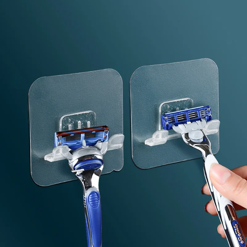 Razor Holder 1/4PCS Shaving Razor Holder Punch Free Men Shaving Shaver Storage Bracket Bathroom Shelf Organizer