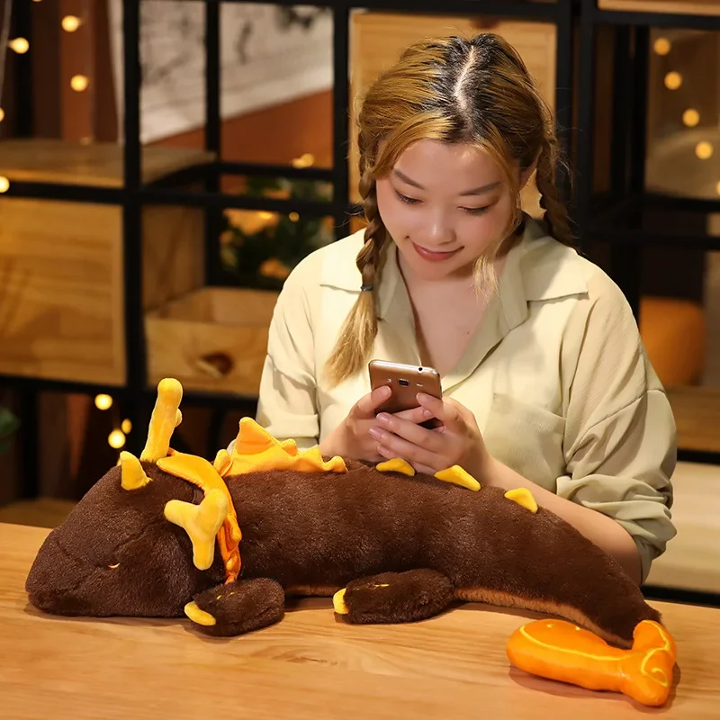 Game Genshin Impact Zhong Li Morax Dragon Plush Doll Soft Pillow Stuffed Toy Cosplay Costume Props Accessories Cartoon Bolster