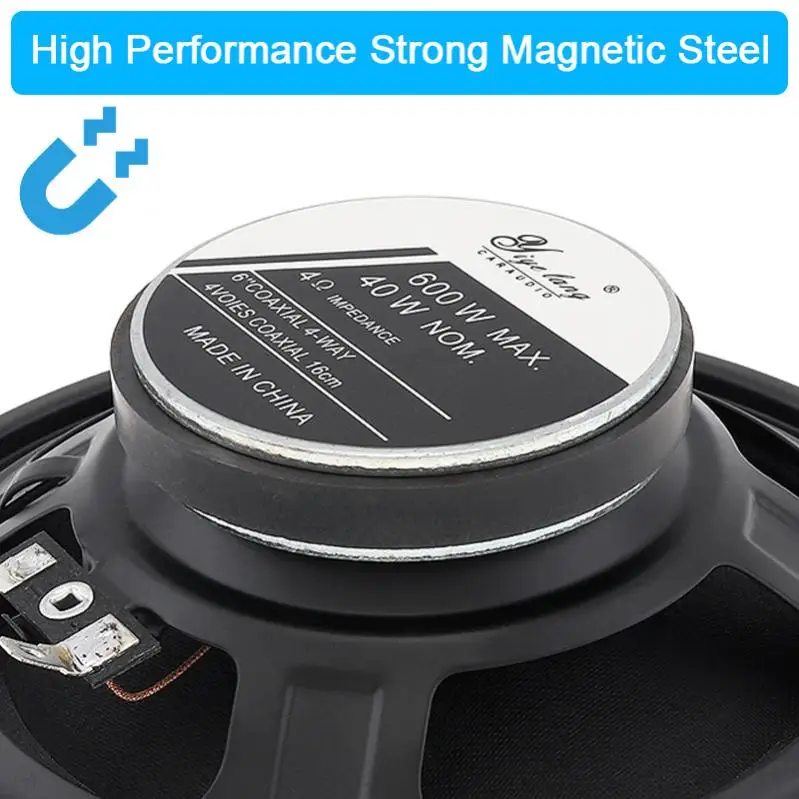 Car Tweeter Speakers 2pcs 6 Inch 600W Car Speaker Full Range Frequency Auto Audio Heavy Mid-bass Modified Speakers Non-destructive Installation