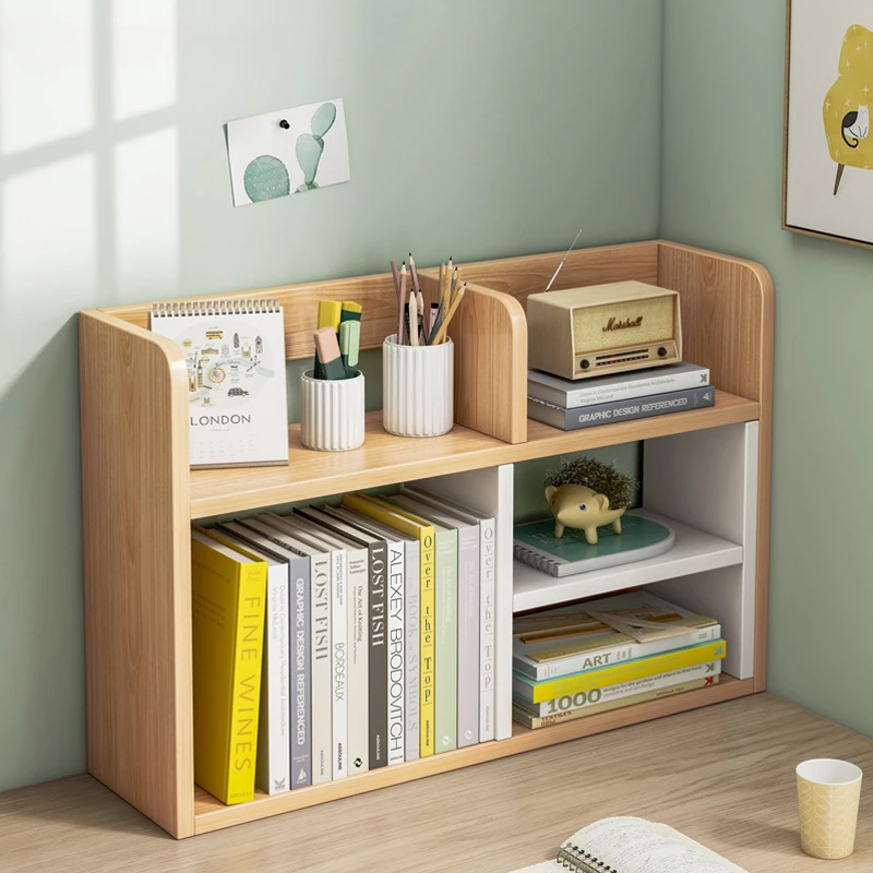 

HOOKI Simple Desk Small Bookshelf Office Desktop Desk Storage Rack Simple Student Computer Desk Bookshelf