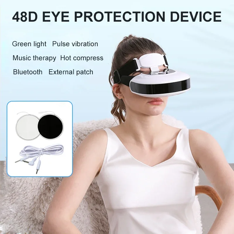 Acupuncture Eye Massager with 48D Laser Moving Light Spots for Vision Restoration Training and Myopia Treatment TENS Stimulation