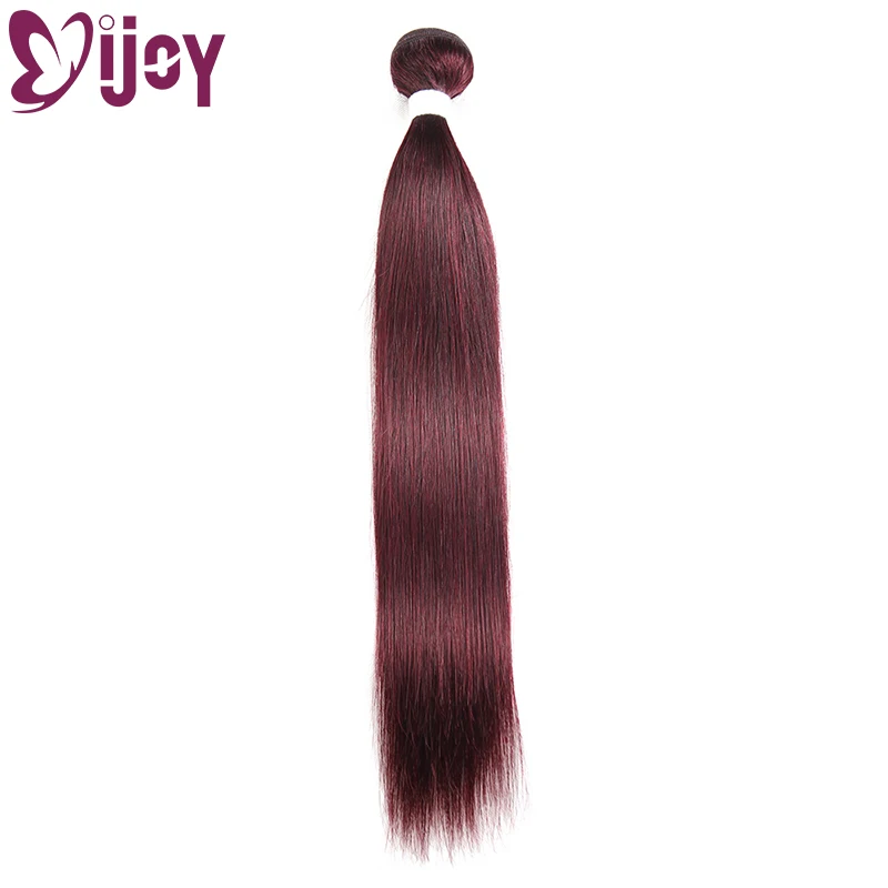 99J/Burgundy Human Hair Weave Bundles 8-26 Inch Pre-colored Brazilian Straight Human Hair Weave Non-Remy Extensions IJOY