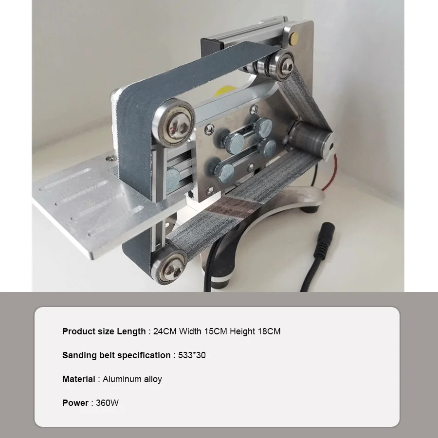 533x30mm Multi-Function Mini Micro Sander Grinding Electric Small Belt Sander DIY Benchtop Stand Home Knife Sharpening Machine