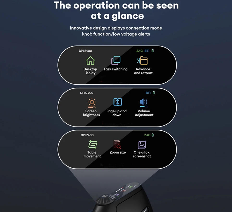 ماوس عمودي ديناميكي لاسلكي RGB احترافي سريع