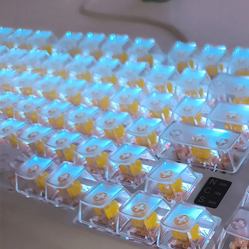 Transparente Fosco Keycaps para Teclado Mecânico Interruptor mx Perfil Oem Transparente Layout Iso pc Rgb Backlit Key Caps 132 Teclas - Imagem 2
