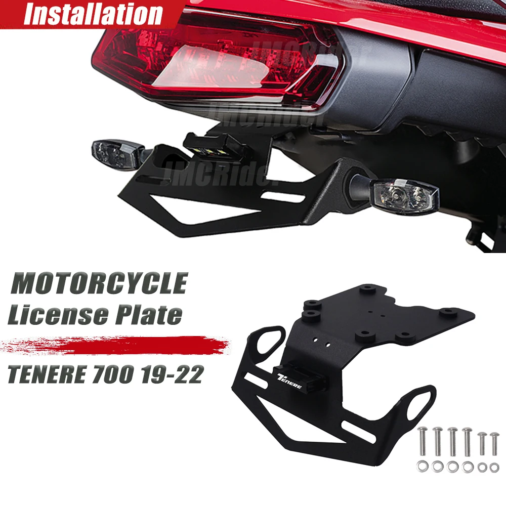 

Motorcycle Rear License Plate Holder Bracket with Light Tail Tidy Fender Eliminator For Yamaha Tenere 700 XT700Z Tenere700 2019-