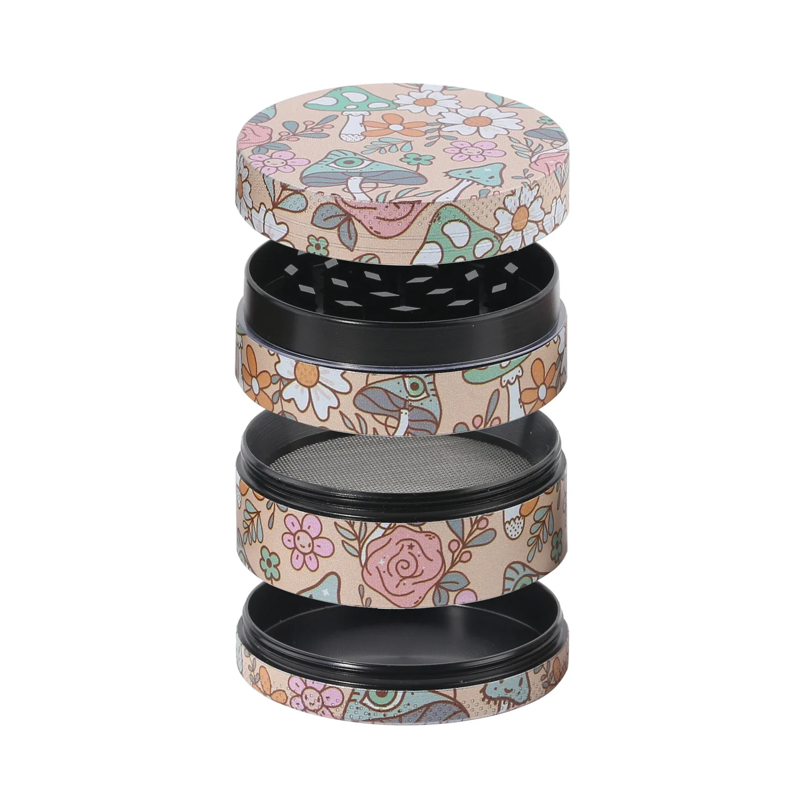 2" Floral Mushroom Herb Grinder herb grinder