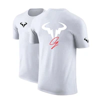 Rafael Nadal joueur de tennis hommes marque coton haute qualité impression ordinaire à manches courtes T-Shirt couleur unie décontracté hauts 2