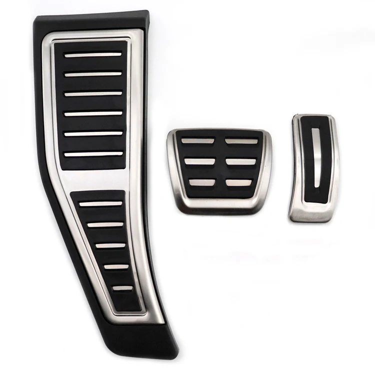 RHD Car Pedals for Audi Q7 4M ~ Accelerator Brake Footrest Stainless Steel Non-slip Pedal Cover Pads