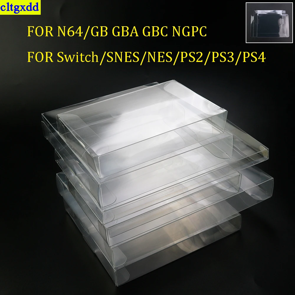 

cltgxdd FOR PS2/PS3/PS4/PS5/GBA GBC/SNES N64 Switch NES Transparent Box Game Box Dust Cover PET Protective Box Plastic Game Box