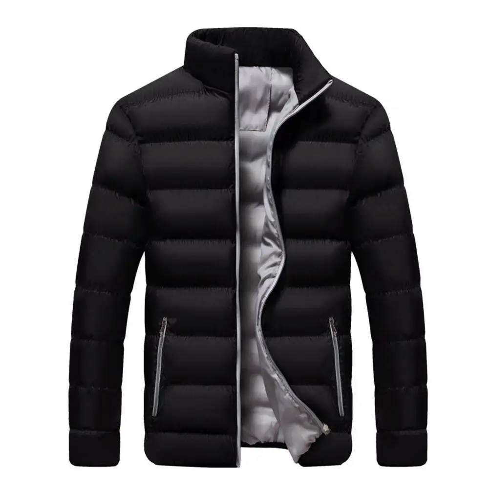 

Men New Parka Jackets Winter Casual Men's Outwear Coats Solid Stand Collar Male Windbreak Cotton Padded Jacket