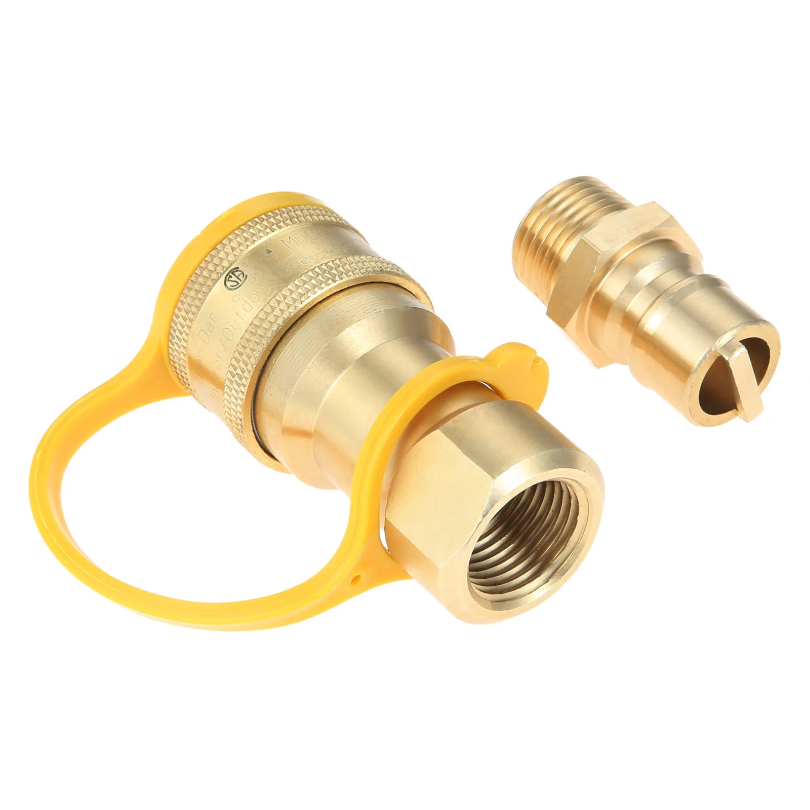 

1set Solid Brass 1/2" Gas Quick Connect Kit Disconnect Connector with Male Insert Plug Low Pressure Propane Adapter 1/2 PSIG BBQ