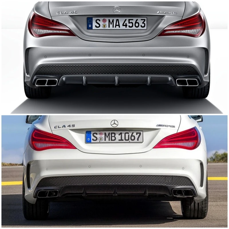 Tail Throat Quad Exhaust Tip, Pack Of 2 Stainless Steel Exhaust Tips, Quad Exhaust Tips, Stainless Steel Replacement For AMG W176 CLA45 C117 2013-2018 (Splitter - View #3