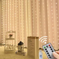 6M LED Dream Curtain Garland Window Garland USB Light Home Decor with Remote Control Christmas Wedding Ramadan Living Room Decor