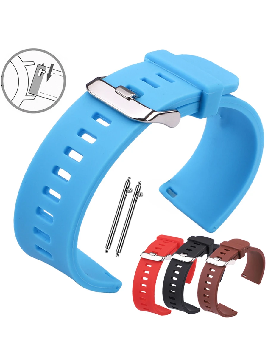 Enhanced Silicone Sports Watch Strap - Quick Release, Waterproof, Soft Rubber Band, Available in 5 Vibrant Colors