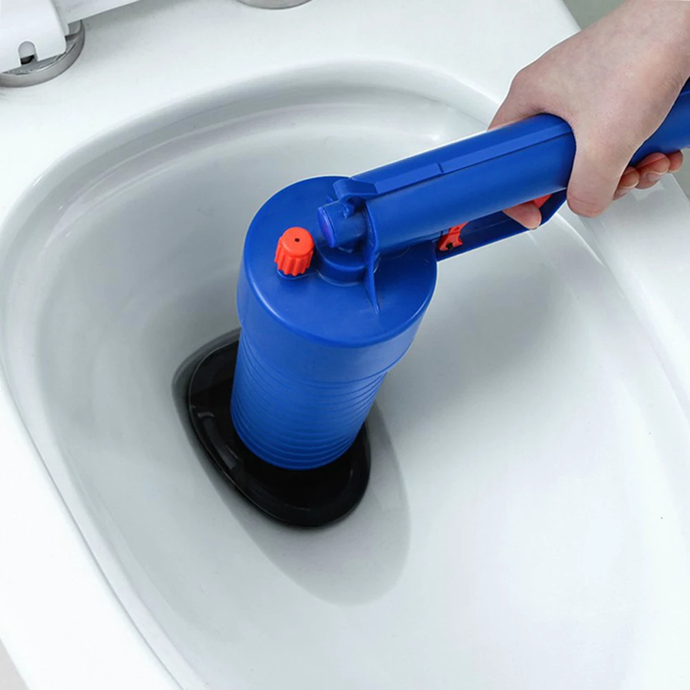 MLL Piston Toilette Drain Blaster Outil de Nettoyage de Drain et Déboucheur de Tuyau dévacuation avec 2 ventouses de Type Convient pour Les Toilettes Baignoires Douches Évier,Blue 