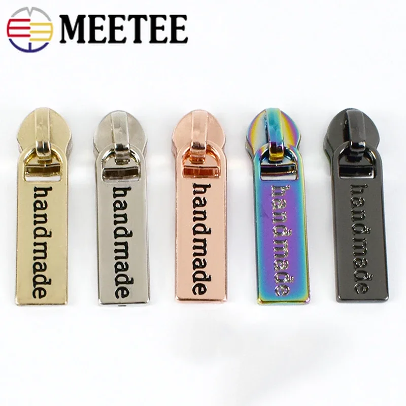 10/30Pcs Meetee Zipper Sliders for 5# Nylon Zippers Handmade Garment Zip Head Puller Bag Repair Kits DIY Sewing Accessories