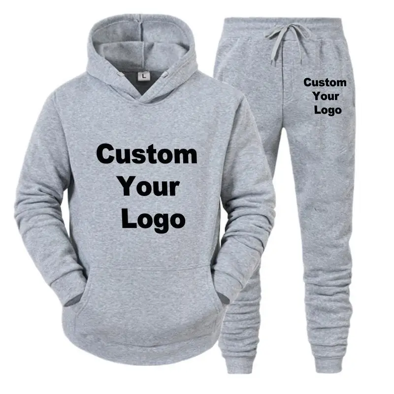 

Men Women Tracksuits Make Your Design Logo Text Custom Hoodie Set Original Design Printed Sweatshirt and Sweatpants 2 Pieces Set