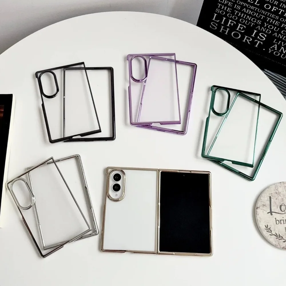 Luxury Plating Transparent Shockproof Case - Metallic Color Slim Design