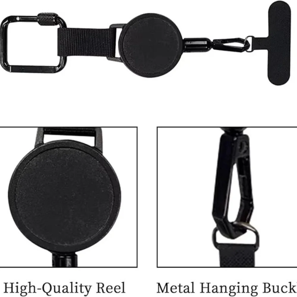 Retractable Anti-Theft Smartphone Safety Lanyard with Carabiner for Hiking, Cycling, and Climbing