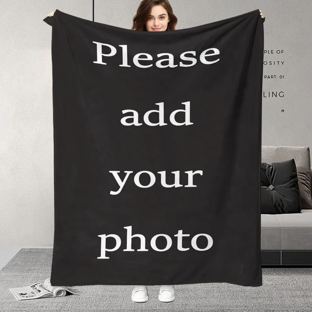 Custom Digital Flannel Fleece Blanket, suitable for family beds, sofas, offices, outdoor camping, Customized Blanket with Images