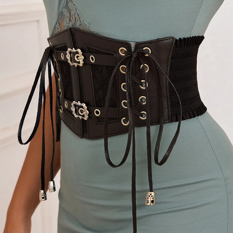 Elastic Vintage Pin Buckle Women Cummerbunds Girdle Belt