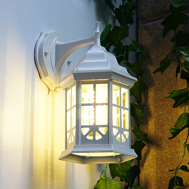 

White American Pastoral Bar Balcony Wall Lamp Outdoor Terrace Waterproof Lamp in the Living Room Retro Outdoor Corridor Light