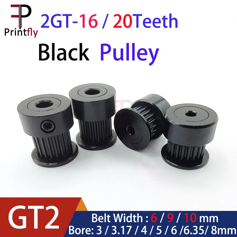 2GT 20 Teeth GT2 Timing Pulley 2M Belt Width 6/9/10MM Bore 3/3.17/4/5/6/6.35/8MM For 2GT For 3D Printer Printfly