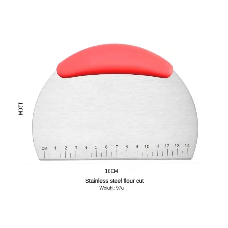 1 Piece Flour Cutter Stainless Steel with Scale Flour Dough Cutter Rice Noodles Scraper Household Kitchen Cake Baking Scraper dough scraper baking tool dough cutter baking accessories cake scraper