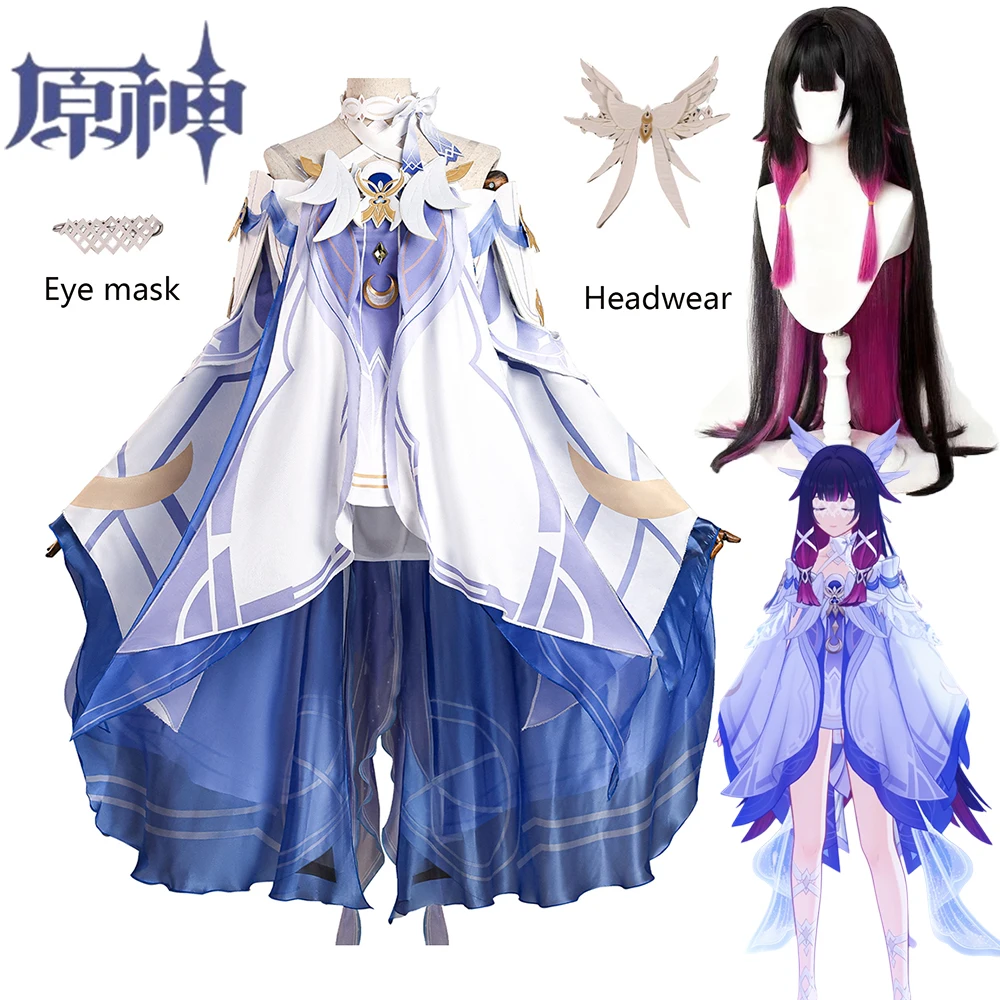 Genshin Impact: Columbina | Ppurplr Uniform Cosplay Costume Set 30 Final Fantasy XIV Columbina Japanese School Uniform Cosplay Costume