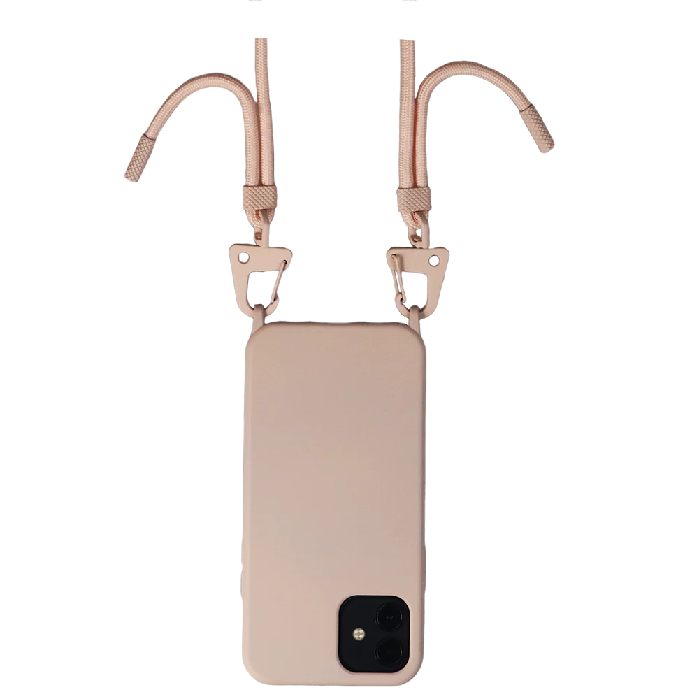 Luxury Crossbody Necklace Strap Lanyard Cord Soft Phone Case with XOUXOU Rope Cover