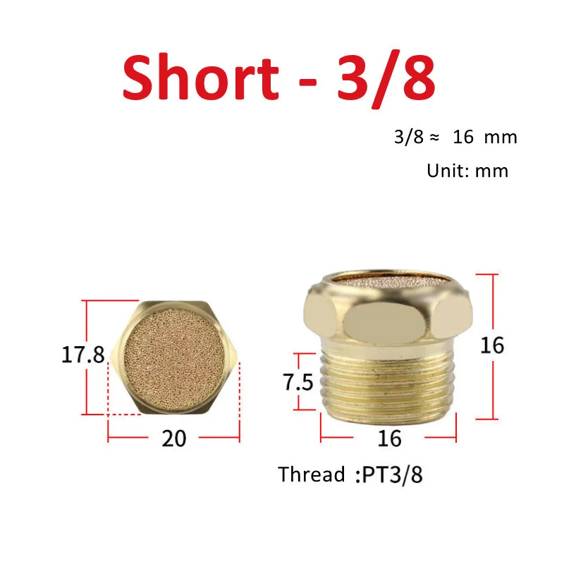Silencieux Pneumatique Fileté 1/8 BSP - Lot De 30 Pièces - Réduction Bruit Sortie Air Comprimé - Orange - 3