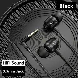 Enhanced Gaming Wired Earphones with HiFi Bass and Built - in Mic (3.5mm Black)