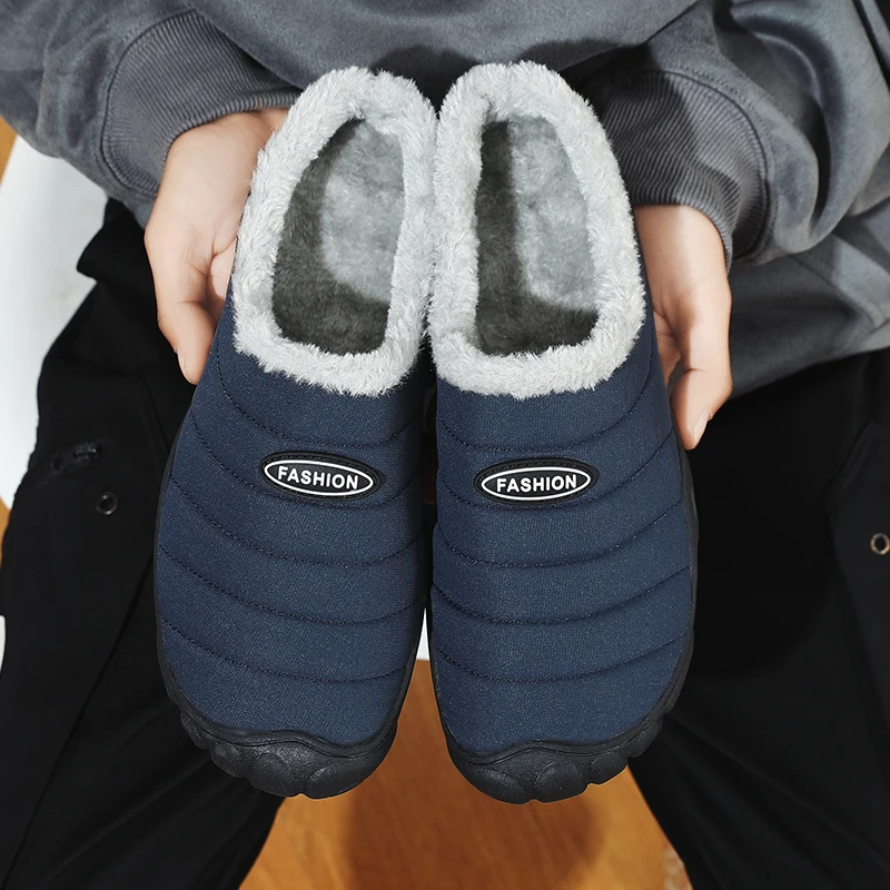 Winter Men's Slippers At Home Indoor Warm Plush Slippers Platform Le Fu Shoes Black Women Shoes 2025 Barefoot Woman Size 36 48 - Image 3