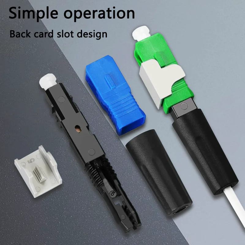 Newest 50-200pcs SC UPC/APC Single-Mode Fiber Optic Quick connector FTTH Cold Connector Tool Field Assembly Adapter