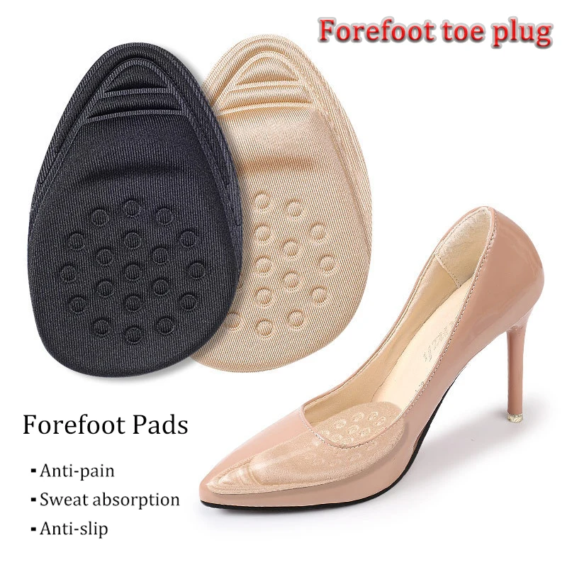 

Women Anti-slip Forefoot Pad High Heels Half Insole Toe Plug Pain Relief Inserts Reduce Shoe Size Filler Men Foot Care Shoe Pads